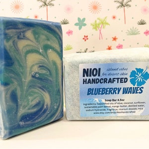 Blueberry Waves Handcrafted Soap Bar 4.5oz image 1