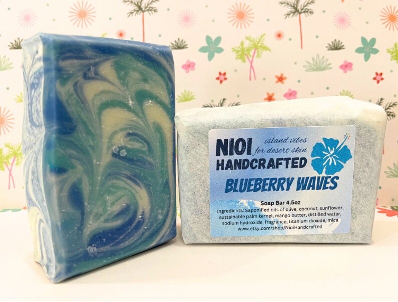 Blueberry Waves Handcrafted Soap Bar 4.5oz image 1