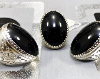 Natural  Black Yemeni Aqeeq Ring, High Quality Silver Yamani Agate Ring, Shia Rings, Men Black Stone Ring, Black Yemeni Aqeeq, Haqeek Ring