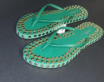 O.N. Custom Studded Flip Flops by DF312