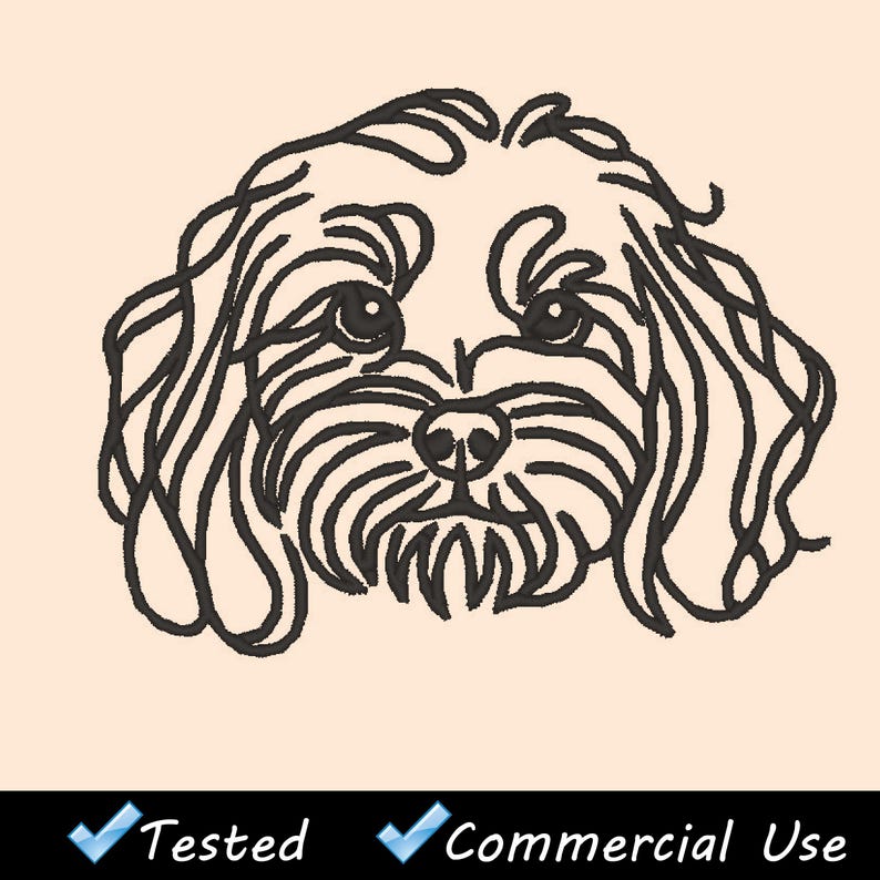 5 Embroidery Design Minimalist Cavapoo Line Art,dog Breed,pet ...