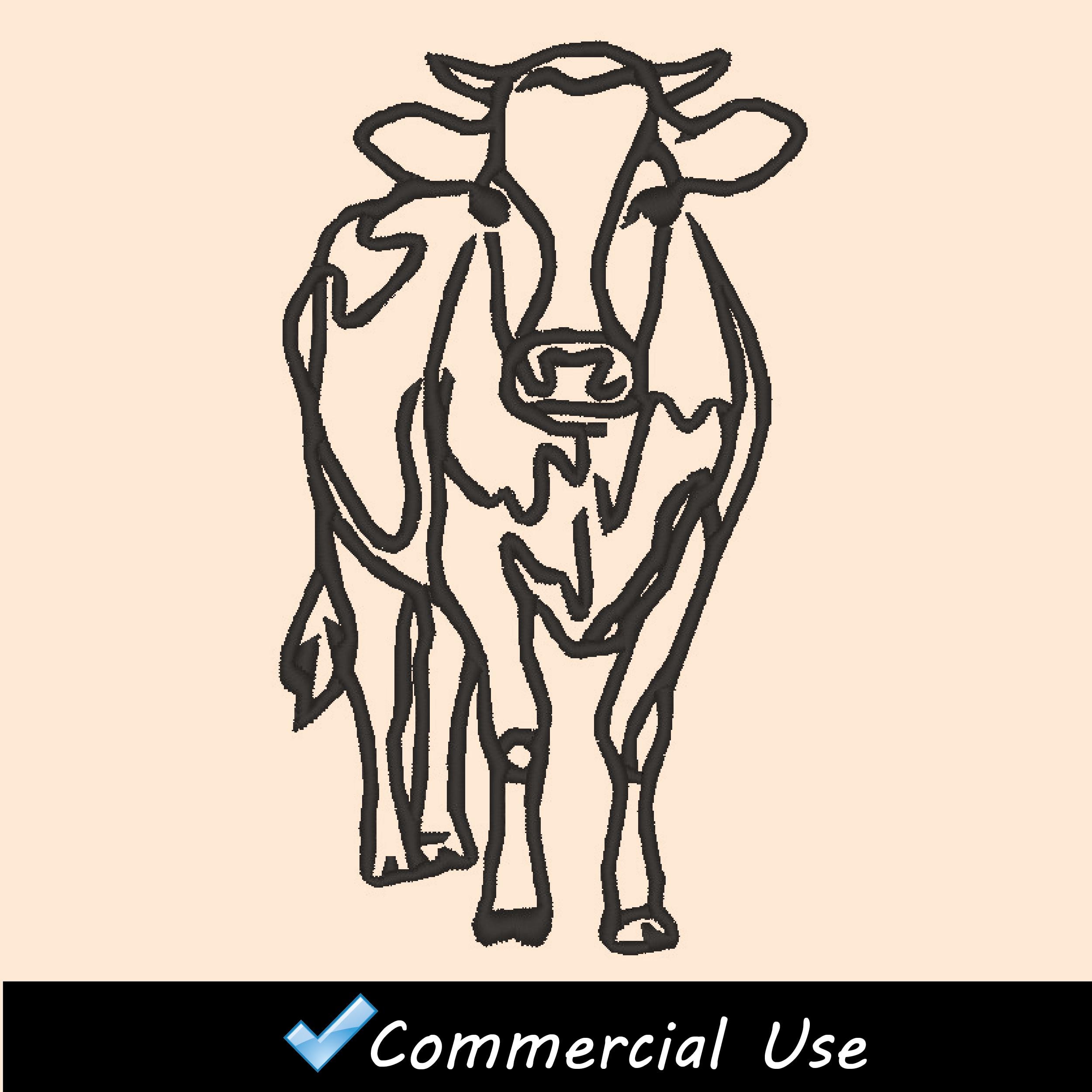 Small Cow Designs 5 Minimalist Cow Embroidery Bundle, Cow Line Art Design, Farm Animal ...