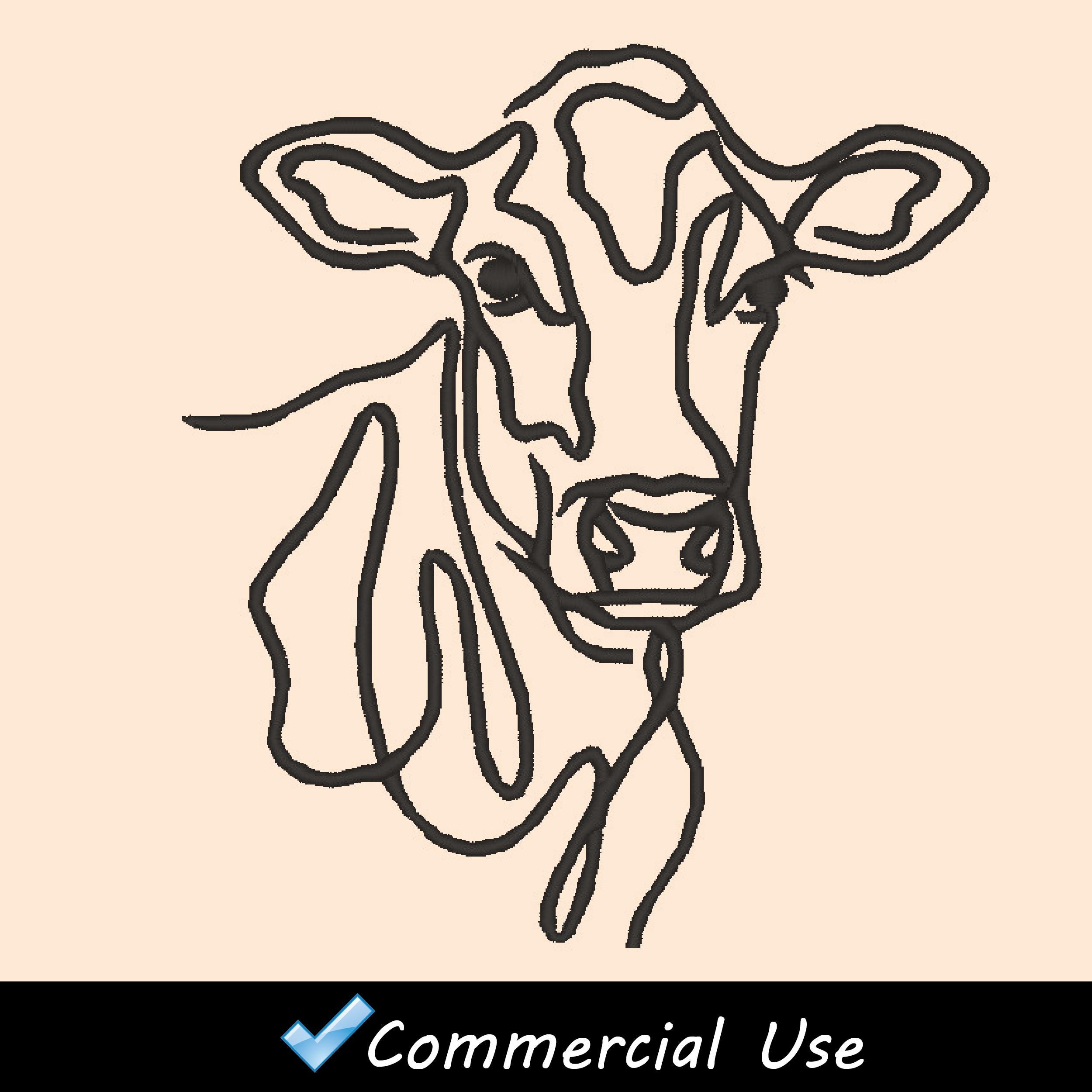 Small Cow Designs 5 Minimalist Cow Embroidery Bundle, Cow Line Art Design, Farm Animal ...