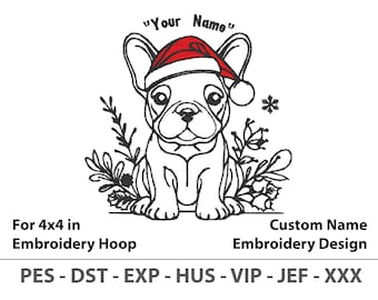 Custom Name French Bulldog Minimalist Line Art Embroidery Design,Personlized Name Dog Lover Gift.Gift for Dog person, Christmas gift