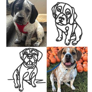 Custom Embroidery Digitizing Minimalist Dog, Cat & other pets Line Art Design,Personalized One-line Pet Lover Gift.Gift for Dog person image 6