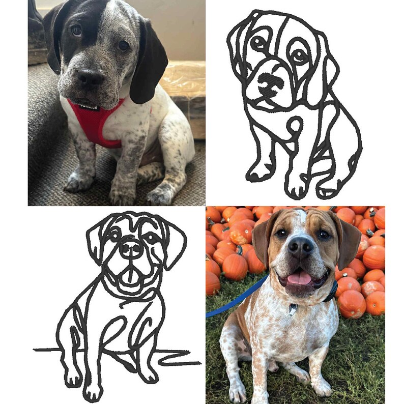 Custom Embroidery Digitizing Minimalist Dog, Cat & other pets Line Art Design,Personalized One-line Pet Lover Gift.Gift for Dog person image 6