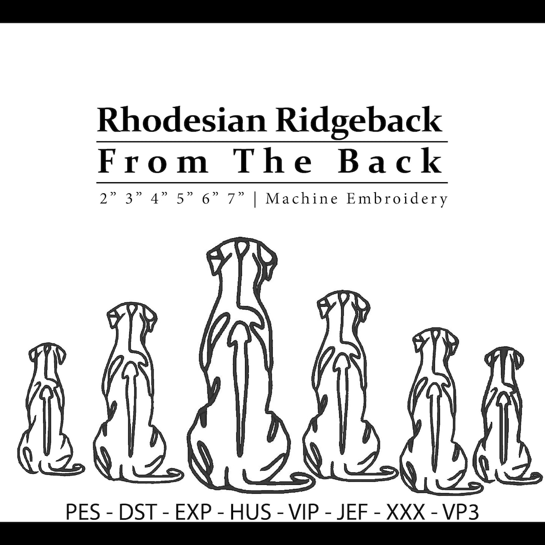 Rhodesian Ridgeback | Back View Dog Minimalist Continuous Line Art ...