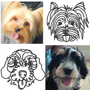 Custom Embroidery Digitizing Minimalist Dog, Cat & other pets Line Art Design,Personalized One-line Pet Lover Gift.Gift for Dog person image 4
