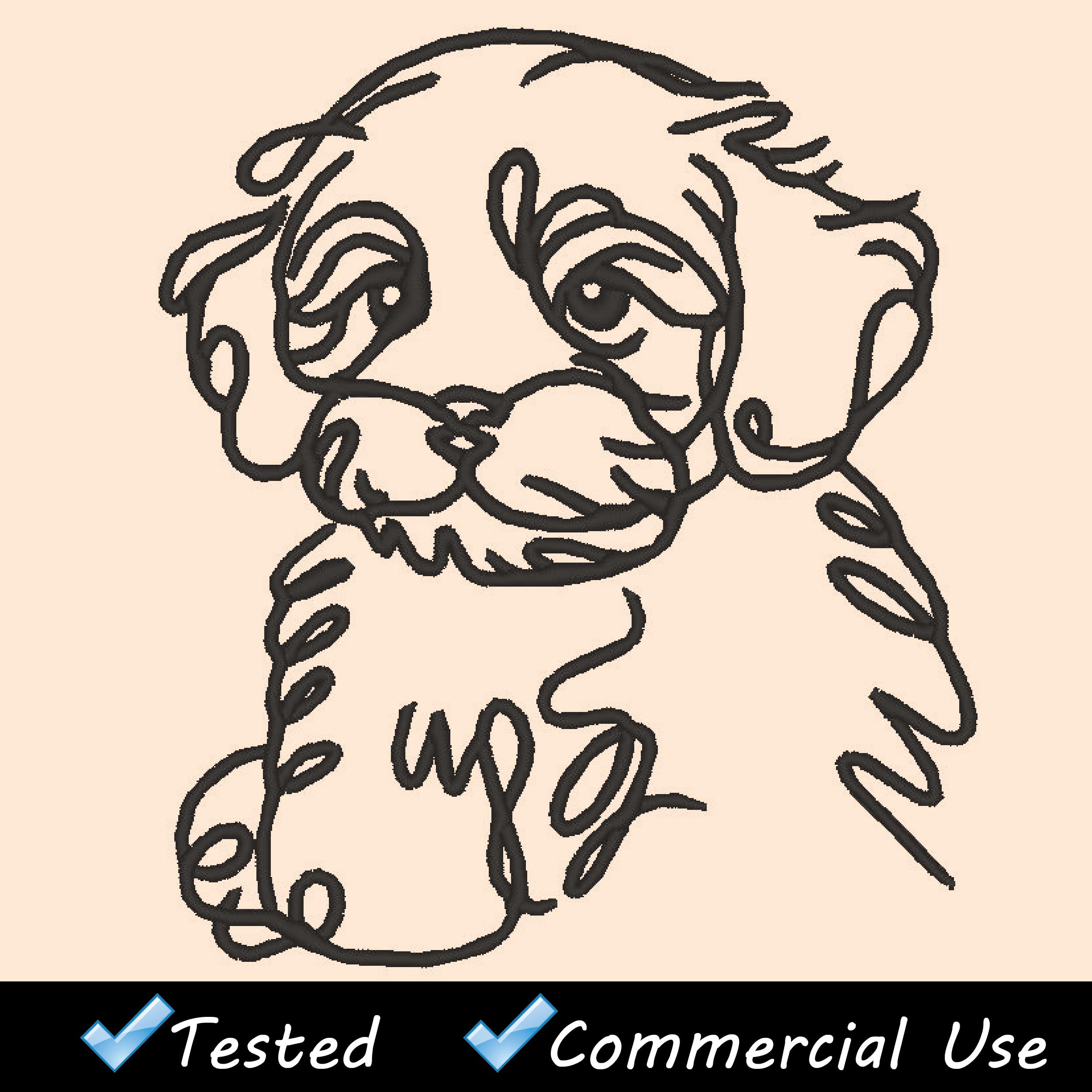 Cavapoo Line 5 Embroidery Design Minimalist Cavapoo Line Art,dog Breed,pet ...