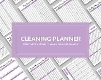 Afdrukbare bundel schoonmaakplanner | Takenschema, schoonmaakchecklist, wekelijks maandelijks jaarschema, schoonmaaktracker