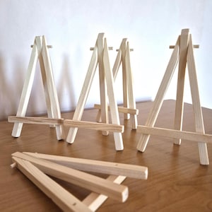5 Mini Wooden Easels | 5 Small Wooden Easels 15 cm | 5 Wedding Table Numbers Supports | 5 Party Signs | 5 Wedding Decoration