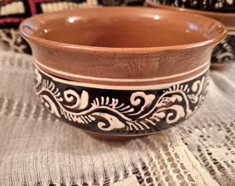 Handmade Romanian Ceramic Bowl | Rustic Brown Glazed Pottery