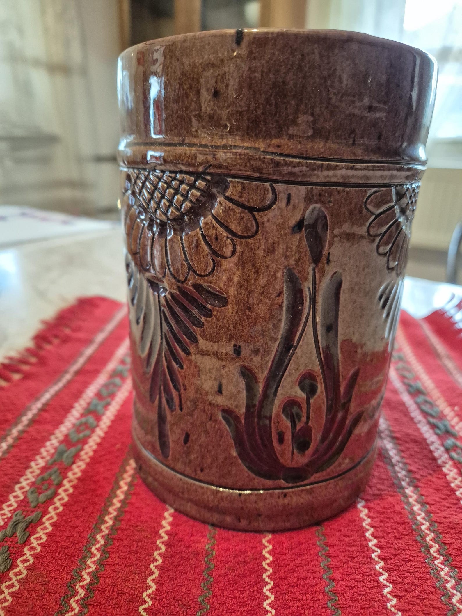 Vintage Romanian Ceramic Pitcher | Hand-engraved Rustic Pottery - Etsy