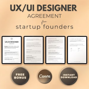 UX UI Design Contract Template: Editable Client Agreement (canva ...