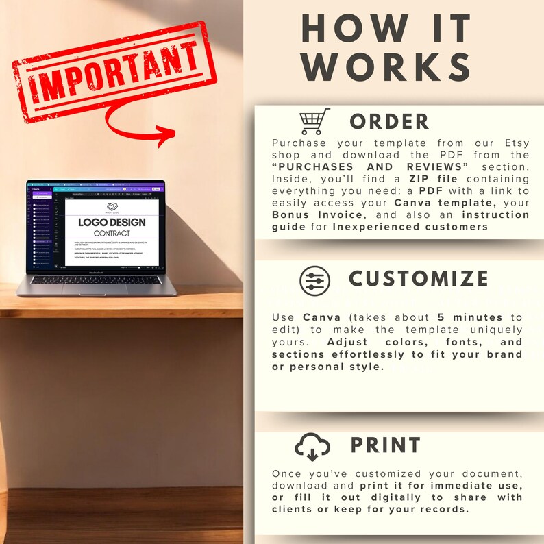 Logo Design Contract Template Editable Canva Agreement for Freelance