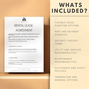 Editable Rental Lease Agreement Template: Canva & Word (digital ...