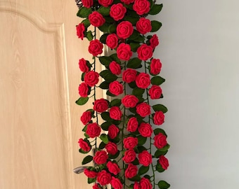 Crochet Rose Wall Hanging Pattern | DIY Floral Wall Decor | Easy Beginner-Friendly Crochet Rose Tutorial | PDF Pattern