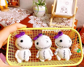 Voodoo Doll Crochet Pattern, Horror Amigurumi, Halloween Ghost Ornament (PDF Pattern)
