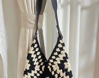 Granny Square Crochet Bag Pattern: DIY Crossbody Shoulder Bag (PDF)
