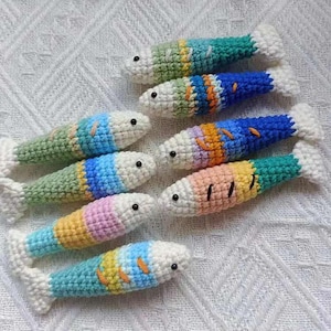 Sardine Häkelmuster, Amigurumi Fisch Schlüsselanhänger (PDF Anleitung) Bild 7