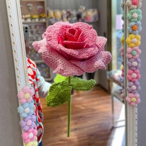 巨大バラのかぎ針編みパターンPDF - 大きな花のチュートリアル、ピンクの花、バレンタインデーのアイデア、お母さんへのプレゼント、母の日ギフト、すぐにダウンロード