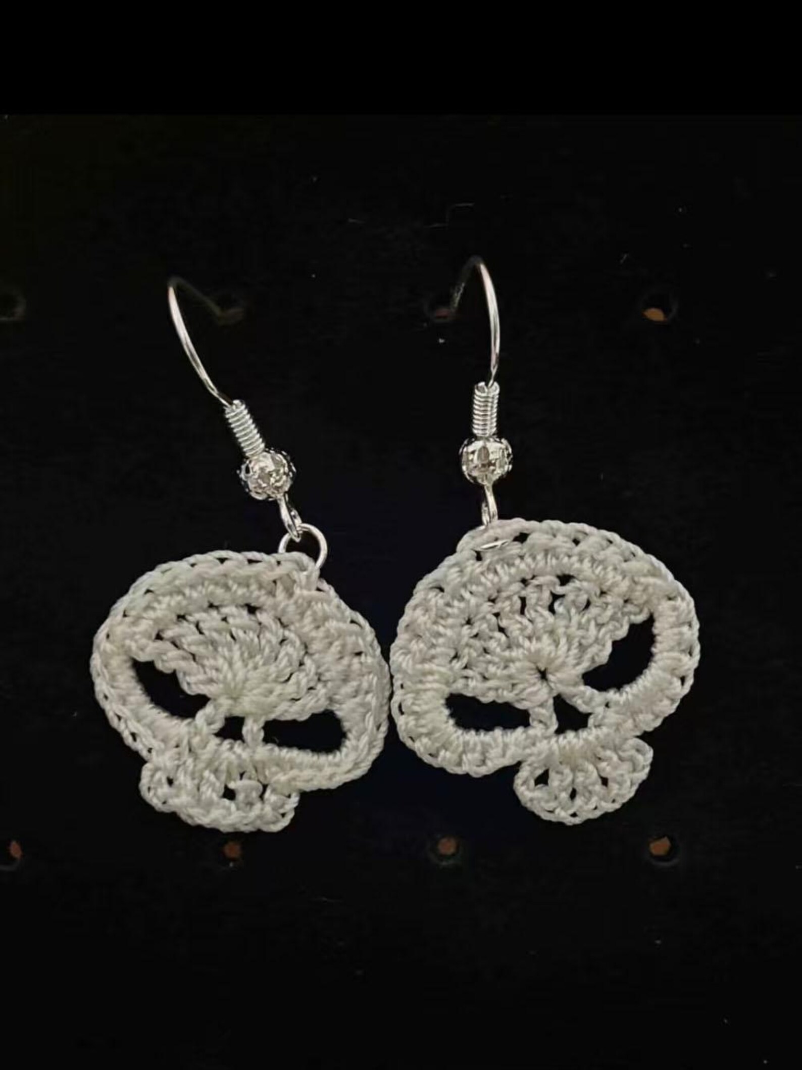 Dangle Earring Patterns Crochet Skeleton Dangle Earrings Pattern: Movable Halloween Jewelry ...