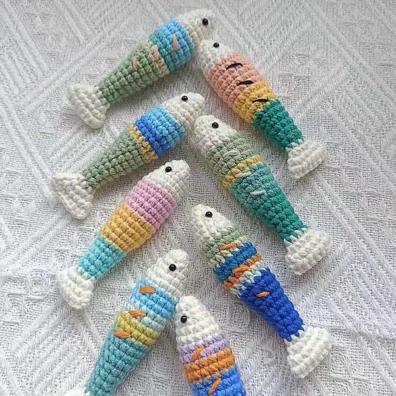 Sardine Häkelmuster, Amigurumi Fisch Schlüsselanhänger (PDF Anleitung) Bild 6