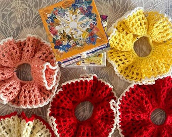 Crochet Hair Scrunchy Pattern: Easy Hair Tie Tutorial, Handmade Scrunchie - Hair Band - Hair Rope Ponytail Holder - (PDF Pattern)