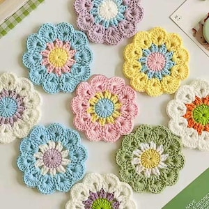 Sottobicchieri all'uncinetto, decorazioni per feste da tè, sottobicchieri per tazze, idea regalo all'uncinetto fatta a mano facile per principianti - Tutorial PDF scaricabile immediatamente