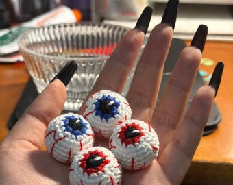 Halloween Crochet Pattern: Amigurumi Eyeball Holiday Party Decor Handmade PDF Tutorial