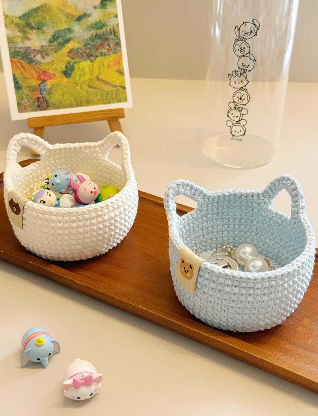 小さなかぎ針編みのバスケット - Etsy 日本