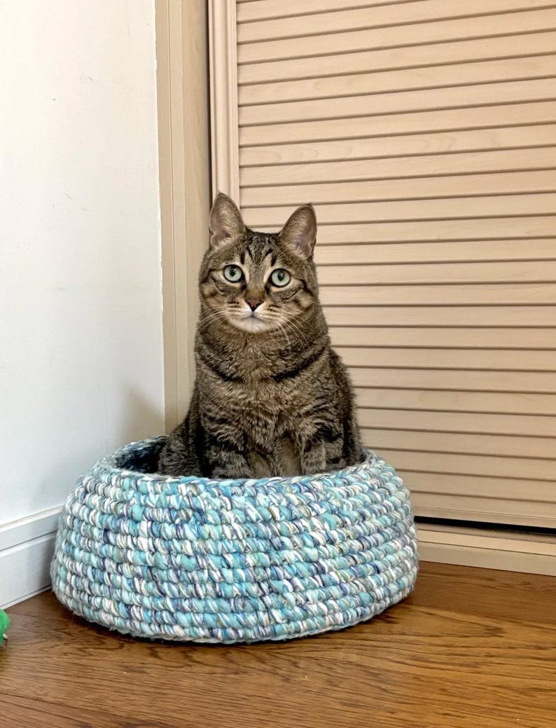 Crochet Pattern Cat Bed, Easy Pet Toy Pattern for Beginners, Kitty Accessories, Digital PDF Tutorial, Handmade Crochet Gifts image 4