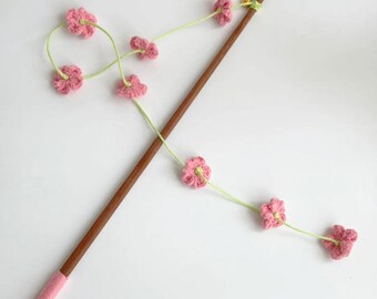 Crochet Cat Teaser Pattern | Interactive Flower Wand (PDF Tutorial)