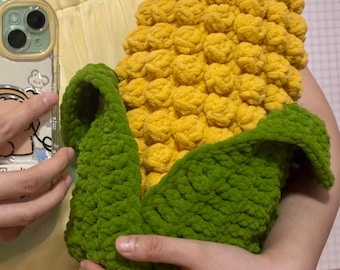 Crochet Corn Plush Pattern, Chunky Yarn Amigurumi (PDF Pattern)
