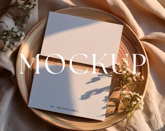 3.5x2 Card Mockup: Boho Wedding, Food Label (PSD & JPG)