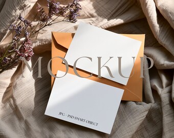 5x3.5 Card Mockup: Wedding, Shower Insert (PSD, JPG)