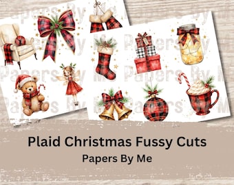 Kit per diario natalizio Fussy Cuts Snippets Cottagecore Junk - Materiale effimero stampabile