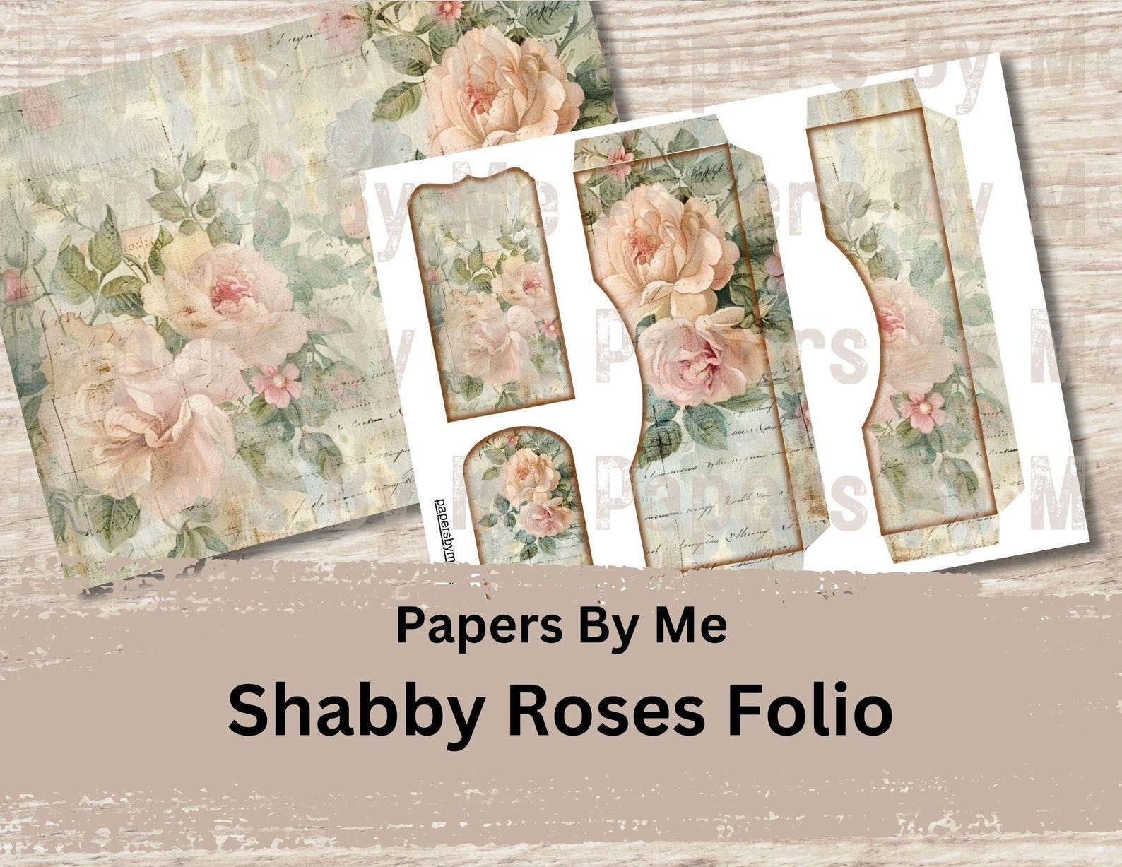 Shabby Roses Folio- Junk Journal Kit - Printable Vintage Floral ...