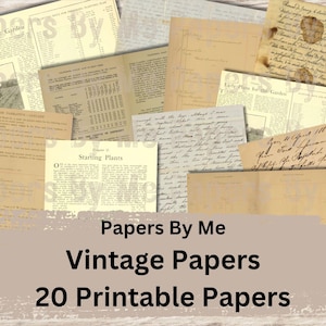 Vintage Junk Journal Papers Kit Book Pages Vintage Letters Dictionary Ledger Scrapbook Decoupage Digital  Printable INSTANT DOWNLOAD