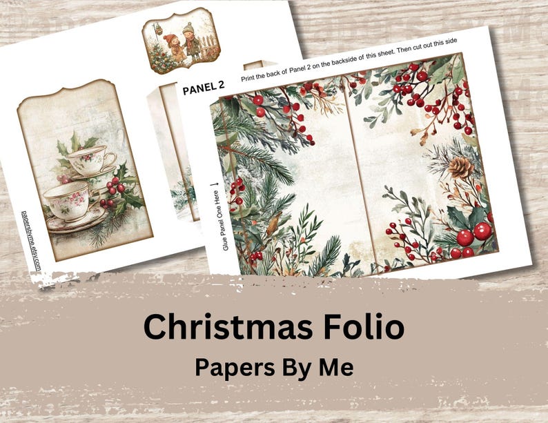 Christmas Folio Junk Journal Kit - Printable Vintage Ephemera - Etsy