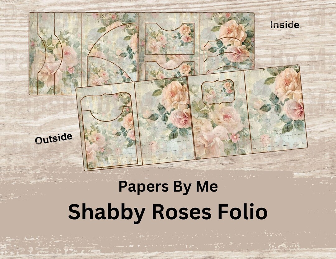 Shabby Roses Folio- Junk Journal Kit - Printable Vintage Floral ...