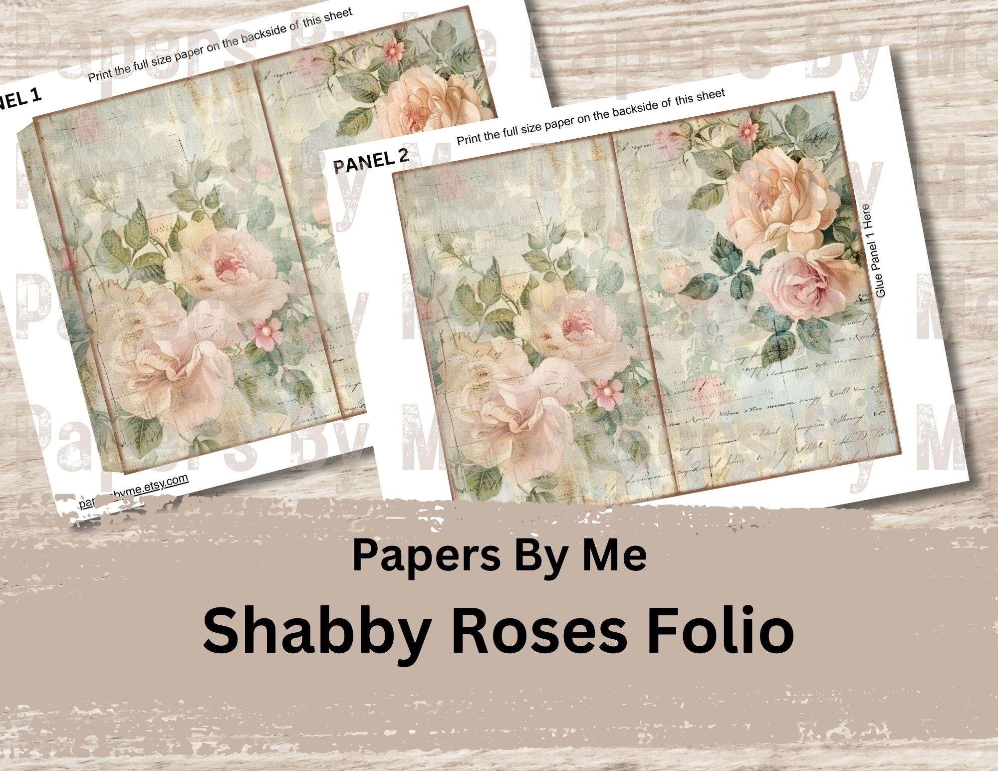 Shabby Roses Folio- Junk Journal Kit - Printable Vintage Floral ...