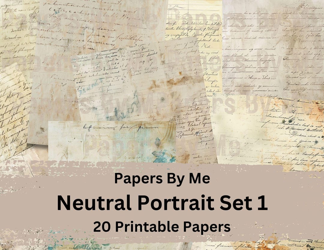 Neutral Background Papers Decoupage Portrait Style Printable Junk ...