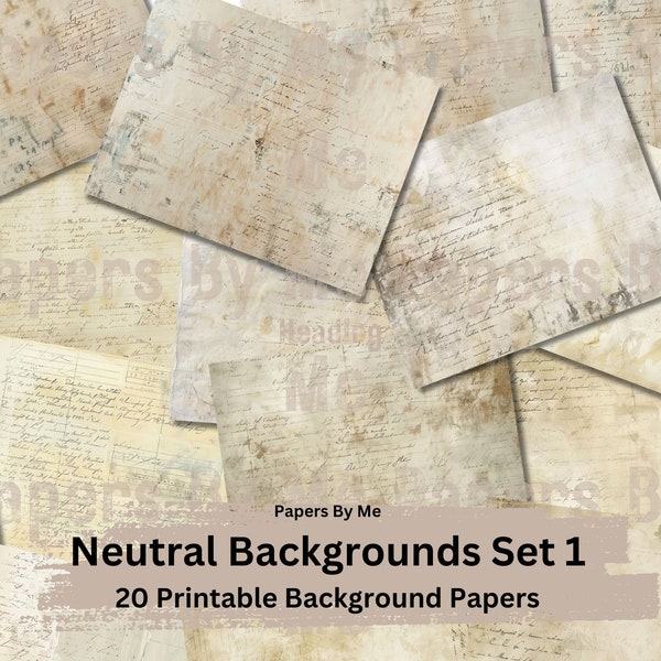 Neutral Background Printable Decoupage Papers Junk Journal Digital Scrapbook Collage Travelers Notebook Planner Tea Dyed Coffee Stained Digi
