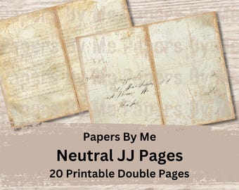 Páginas imprimibles de diario neutro, kit de papel para álbumes de recortes, descarga digital en PDF