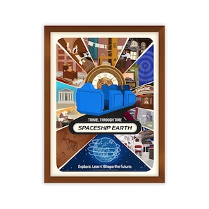 Spaceship Earth Travel Advertisement Poster Original Artwork