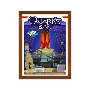 Cartel publicitario de viaje de Star Trek Quark's Bar, obra de arte original
