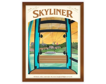 Disney's Skyliner Travel Ad Poster Original Artwork