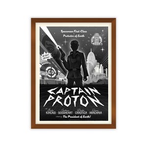 Cartel publicitario del Capitán Protón de Star Trek, obra de arte original