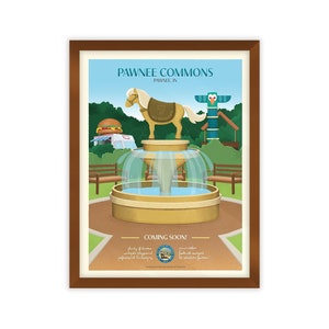 Parks and Rec - Pawnee Commons Travel Advertisement Poster Original Artwork